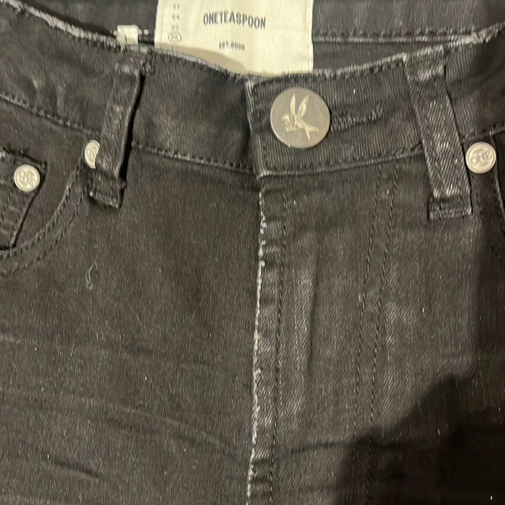 One Teaspoon Freebirds Black Skinny Stretch Jeans - size 26 - Picture 6 of 11